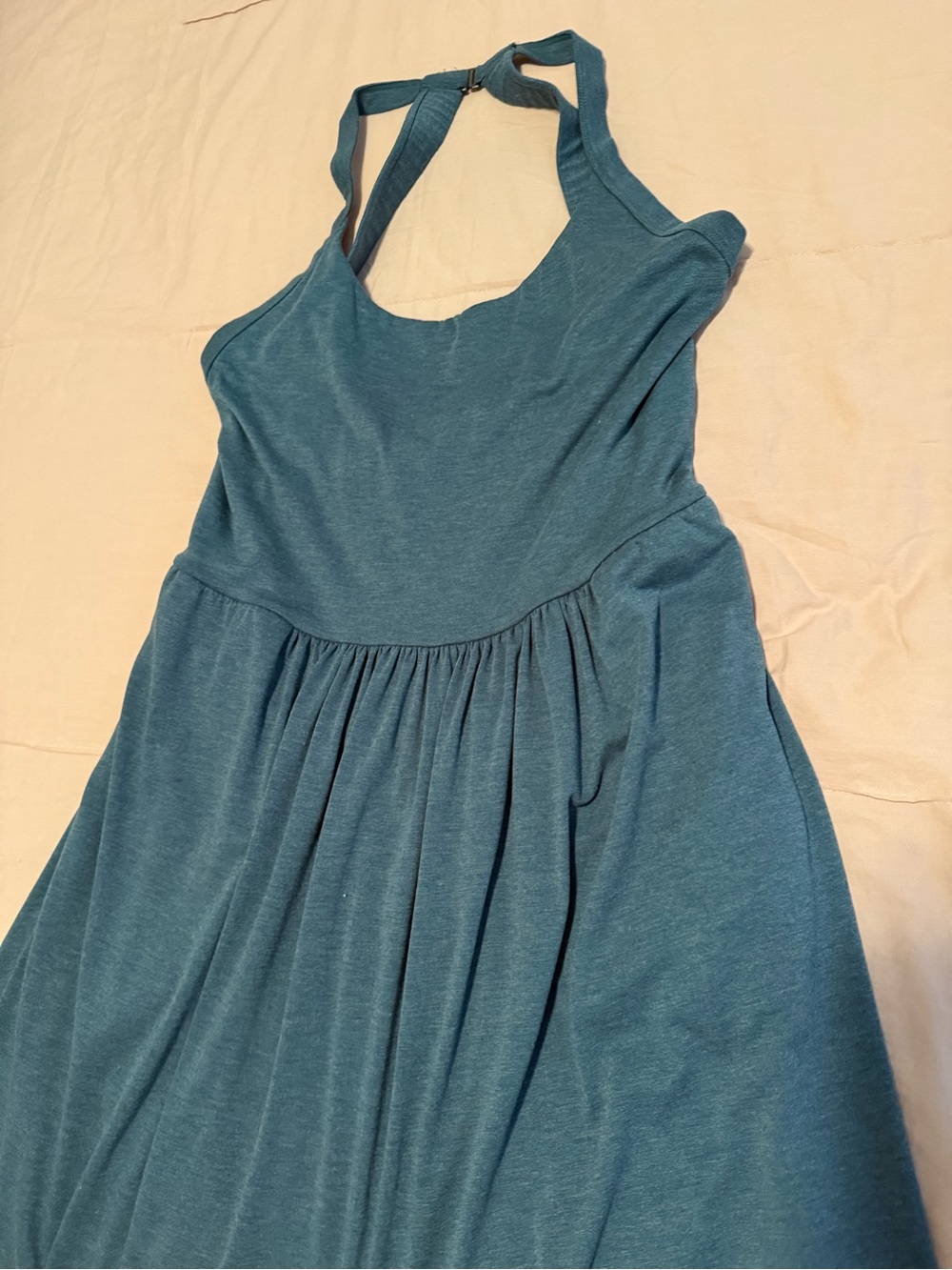 Women Teal Halter Neck jumpsuit-halara